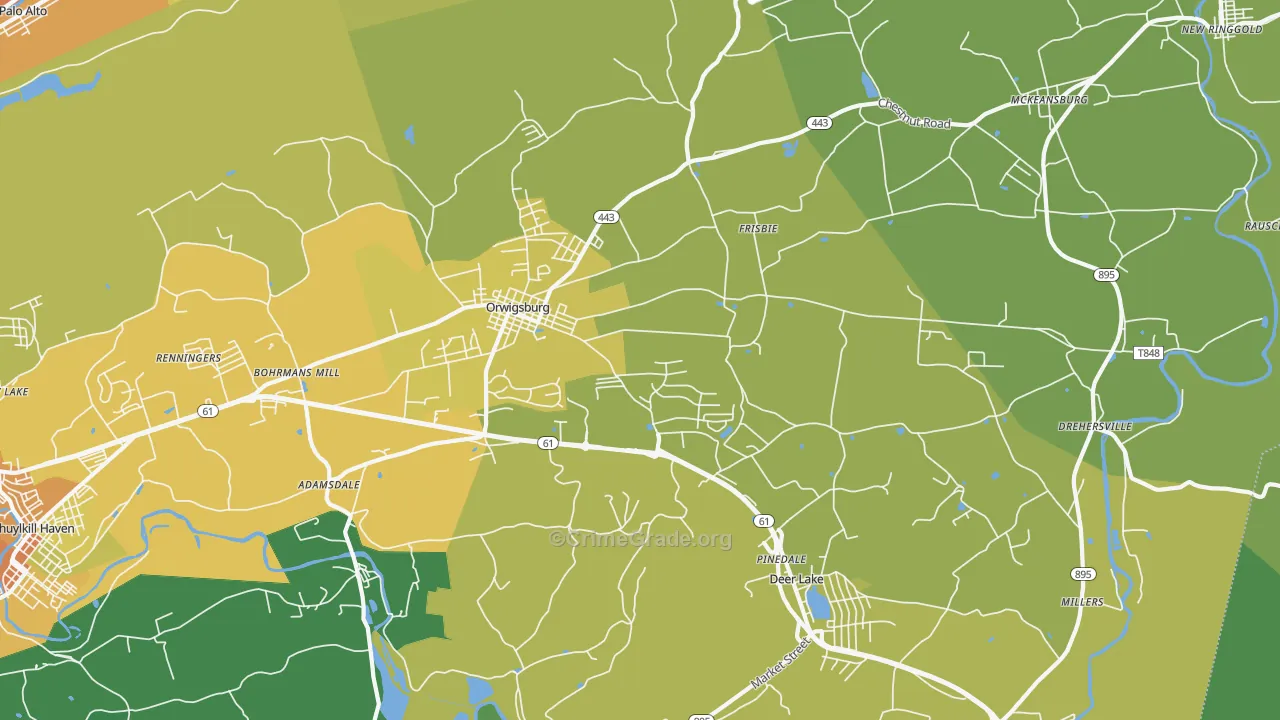 Orwigsburg, PA Map of Vandalism Rates