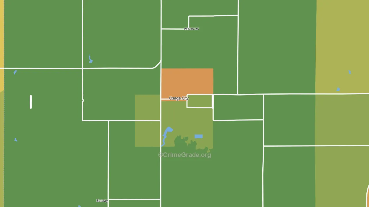 Osage City, KS Map of Vandalism Rates