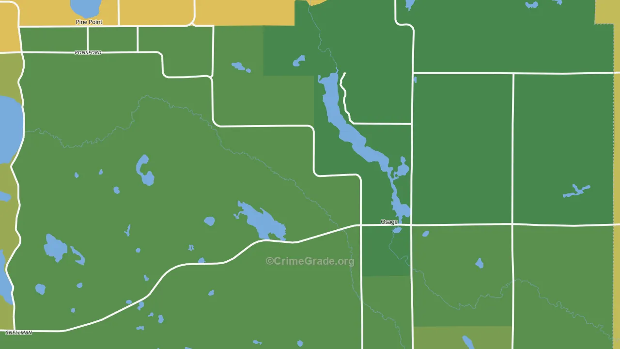 Osage, MN Map of Vandalism Rates
