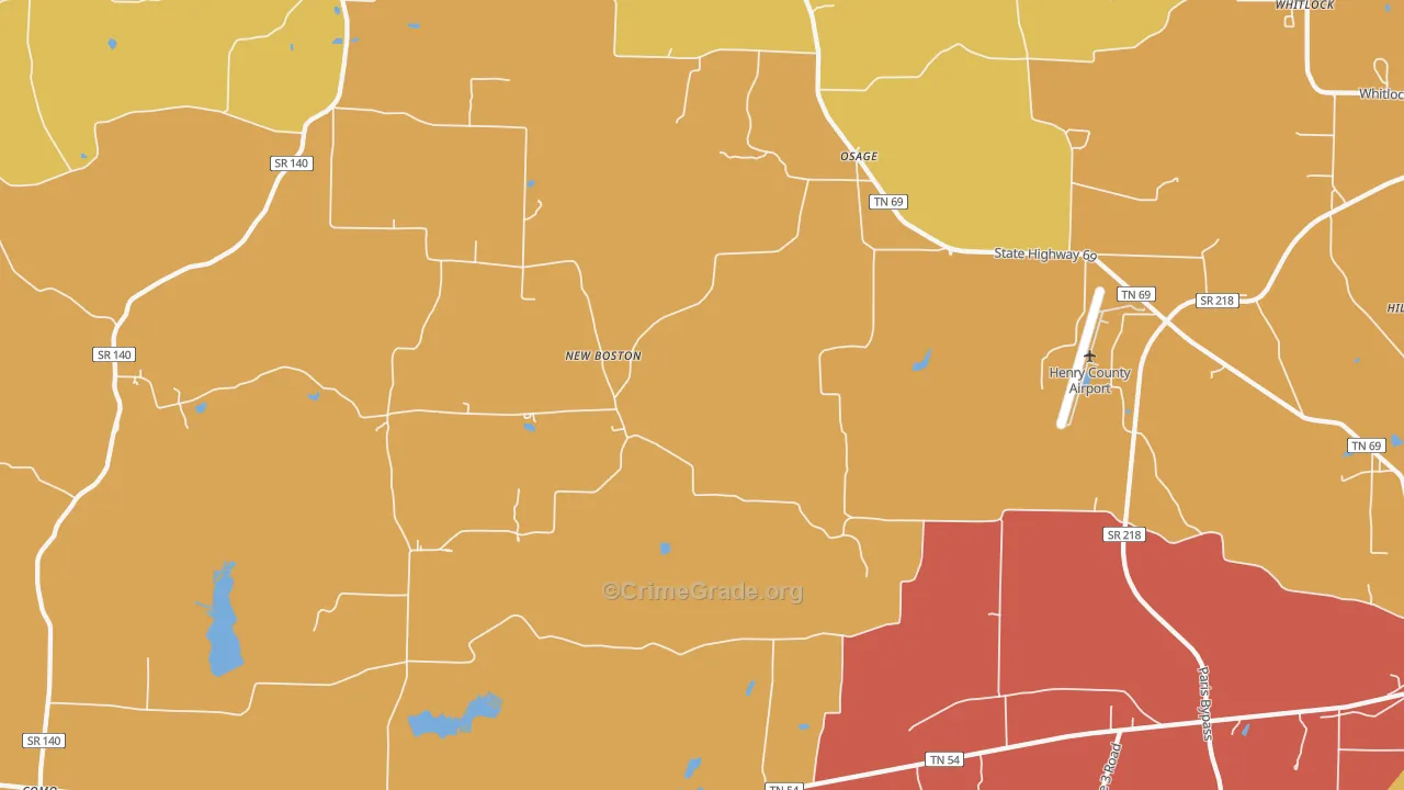 Osage, TN Map of Vandalism Rates