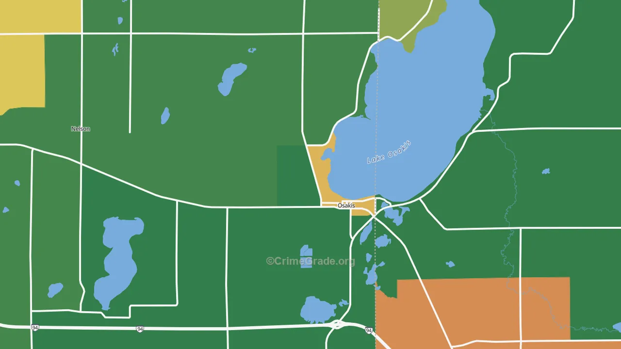 Osakis, MN Map of Vandalism Rates