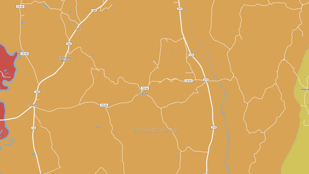 Osborn, AL Map of Vandalism Rates