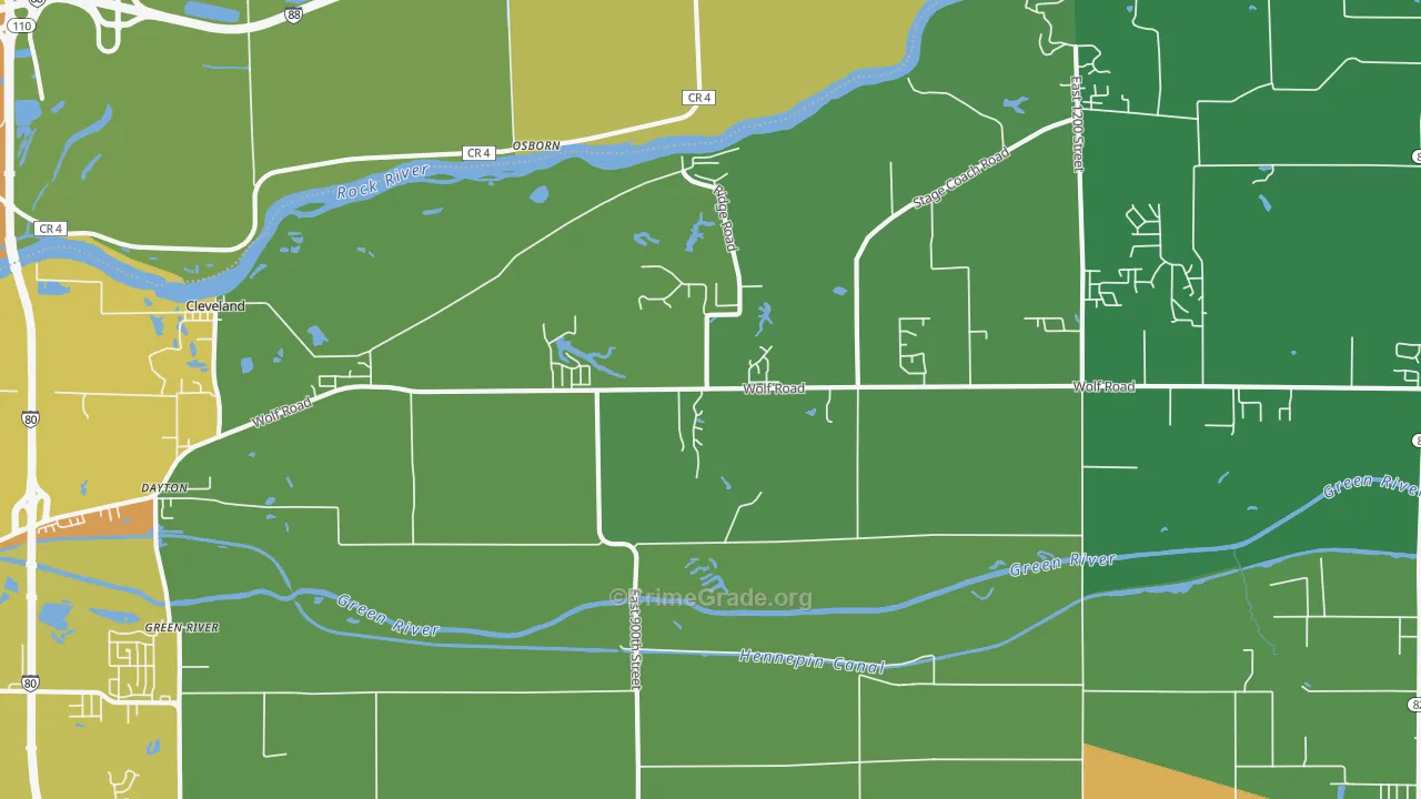 Osborn, IL Map of Vandalism Rates