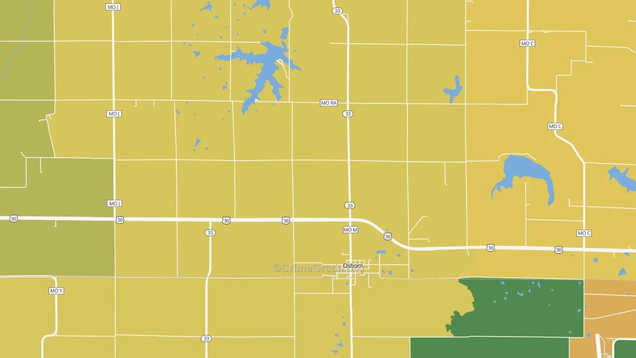 Osborn, MO Map of Vandalism Rates