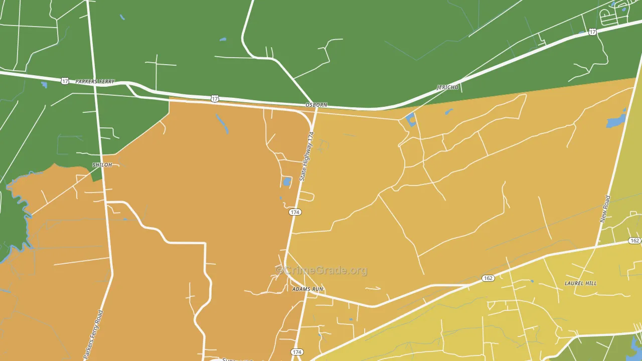 Osborn, SC Map of Vandalism Rates