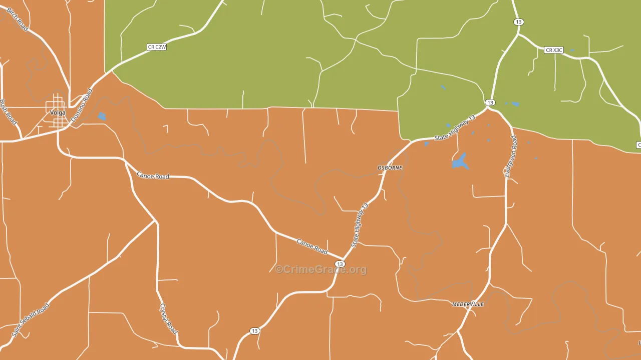 Osborne, IA Map of Vandalism Rates