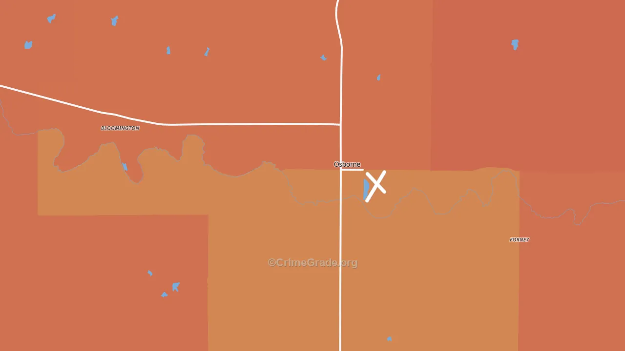 Osborne, KS Map of Vandalism Rates