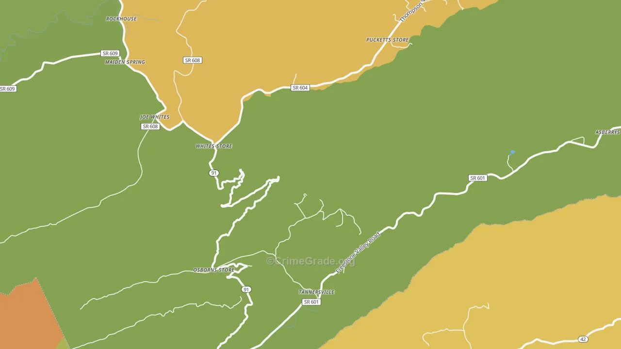 Osborns Store, VA Map of Vandalism Rates
