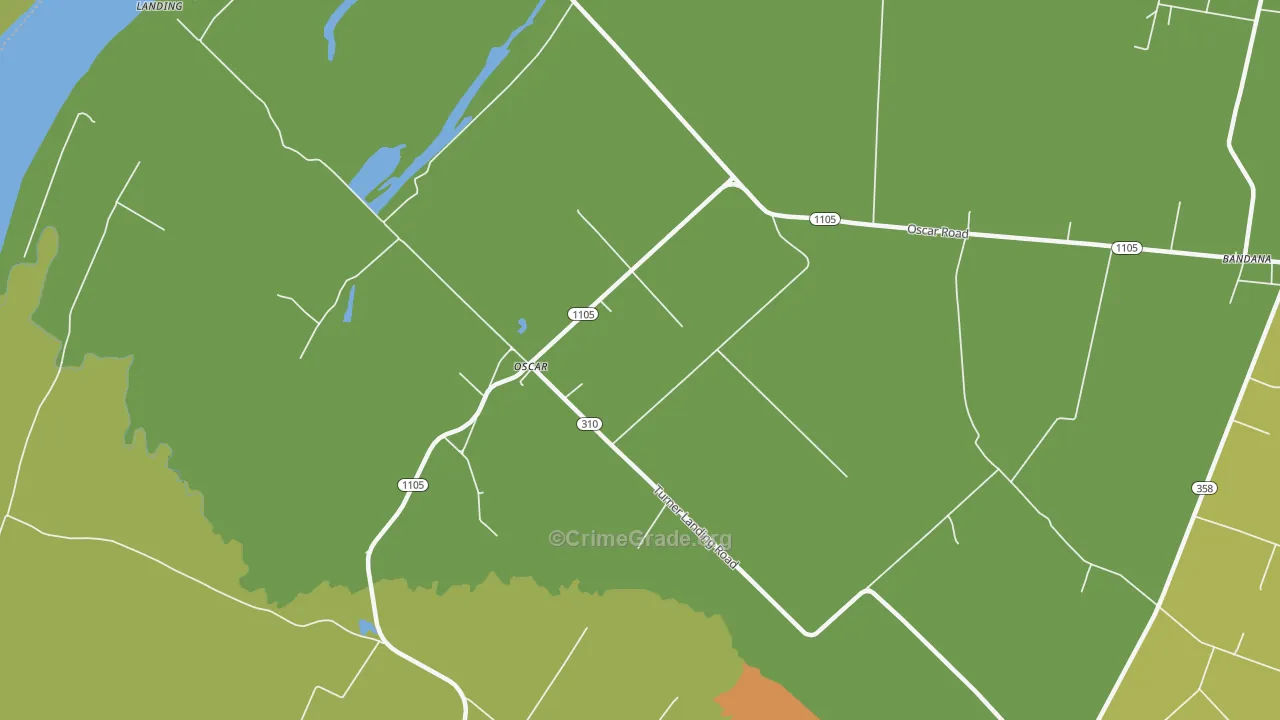 Oscar, KY Map of Vandalism Rates