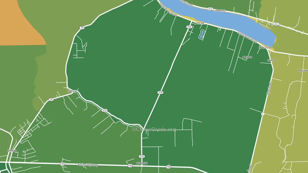 Oscar, LA Map of Vandalism Rates