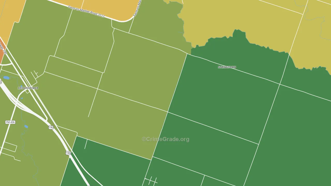 Oscar, TX Map of Vandalism Rates