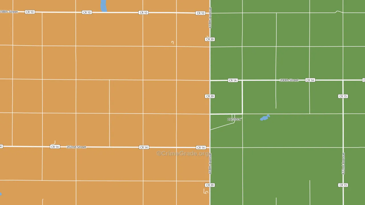 Osceola, SD Map of Vandalism Rates