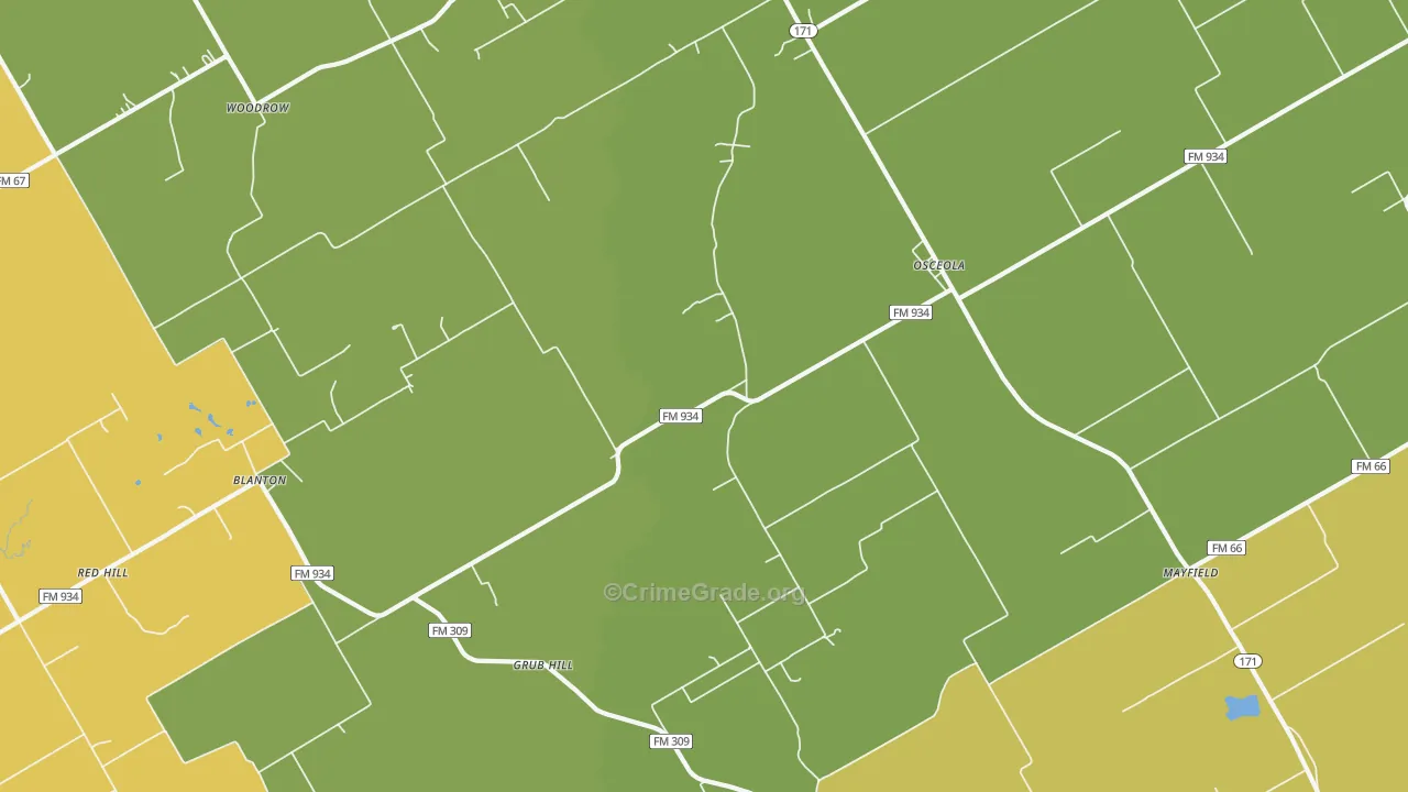 Osceola, TX Map of Vandalism Rates