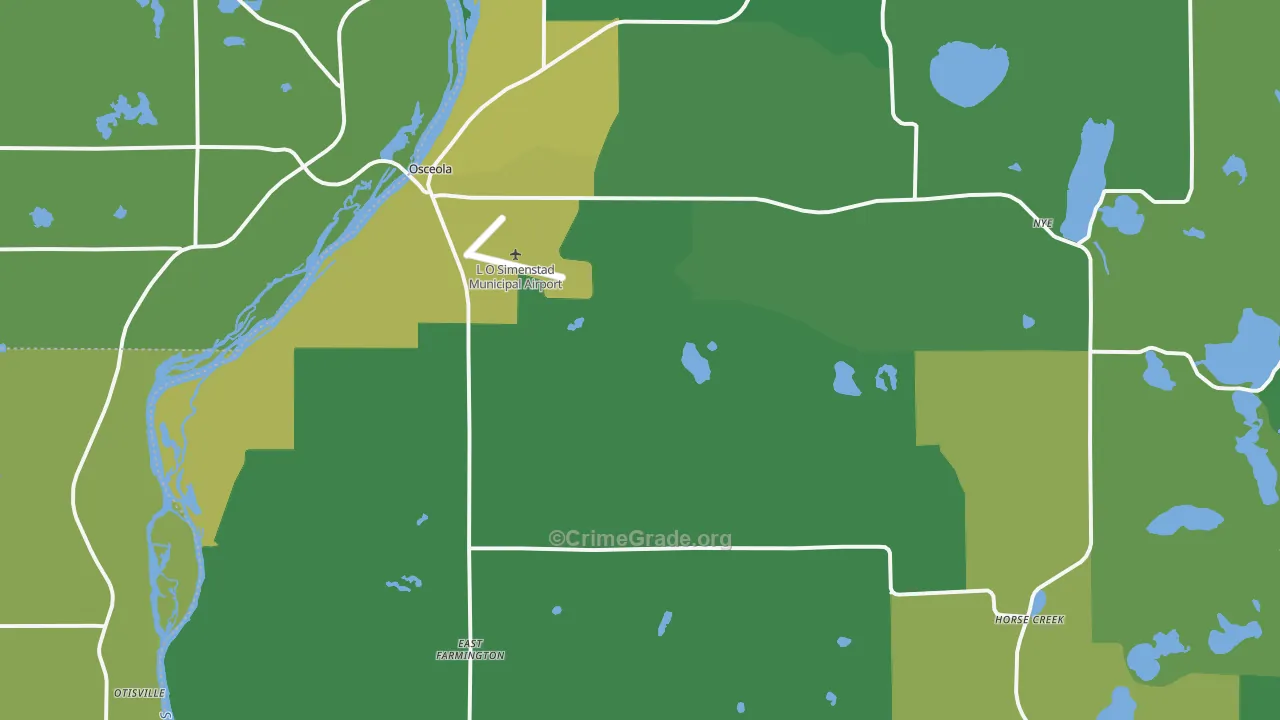 Osceola, WI Map of Vandalism Rates