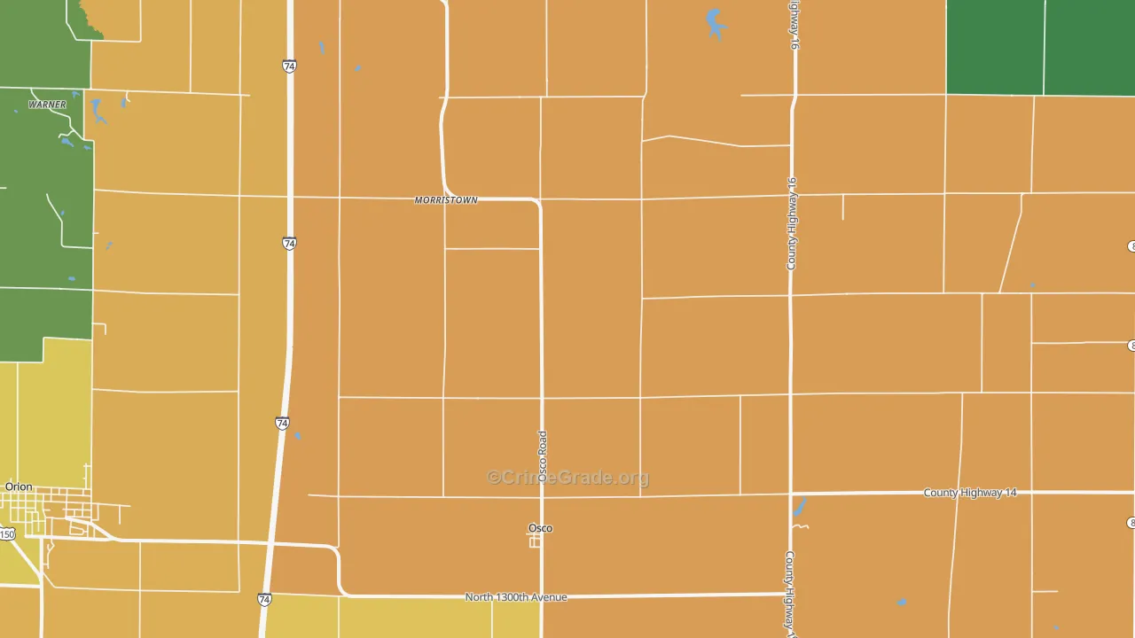 Osco, IL Map of Vandalism Rates