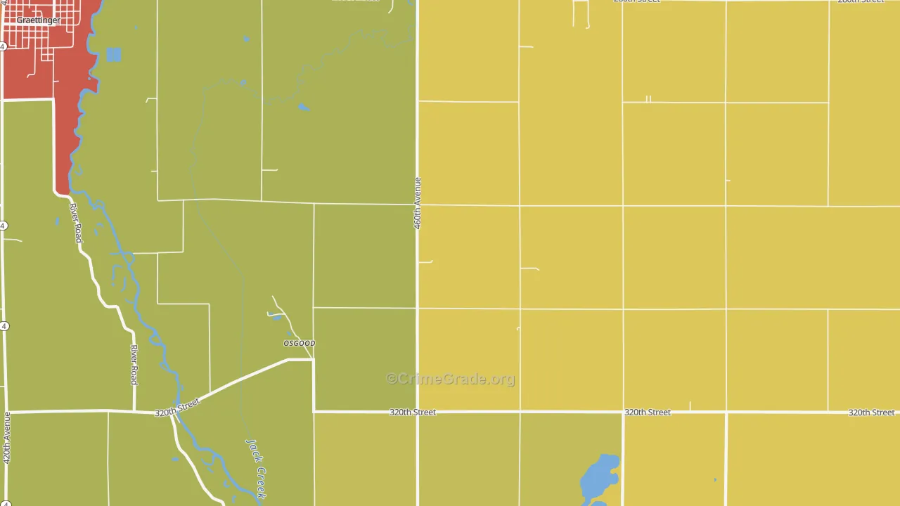 Osgood, IA Map of Vandalism Rates