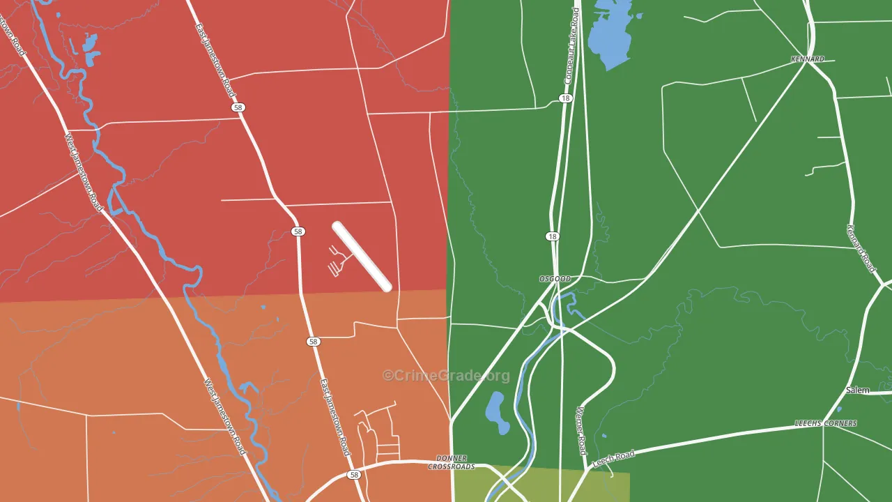 Osgood, PA Map of Vandalism Rates