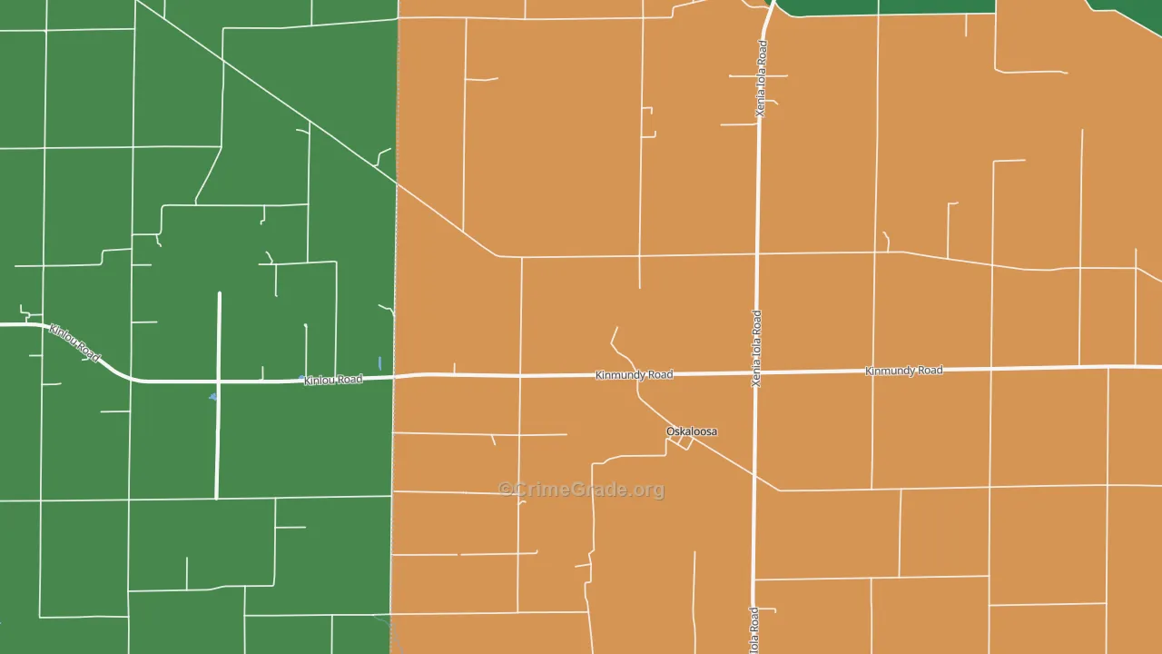 Oskaloosa, IL Map of Vandalism Rates