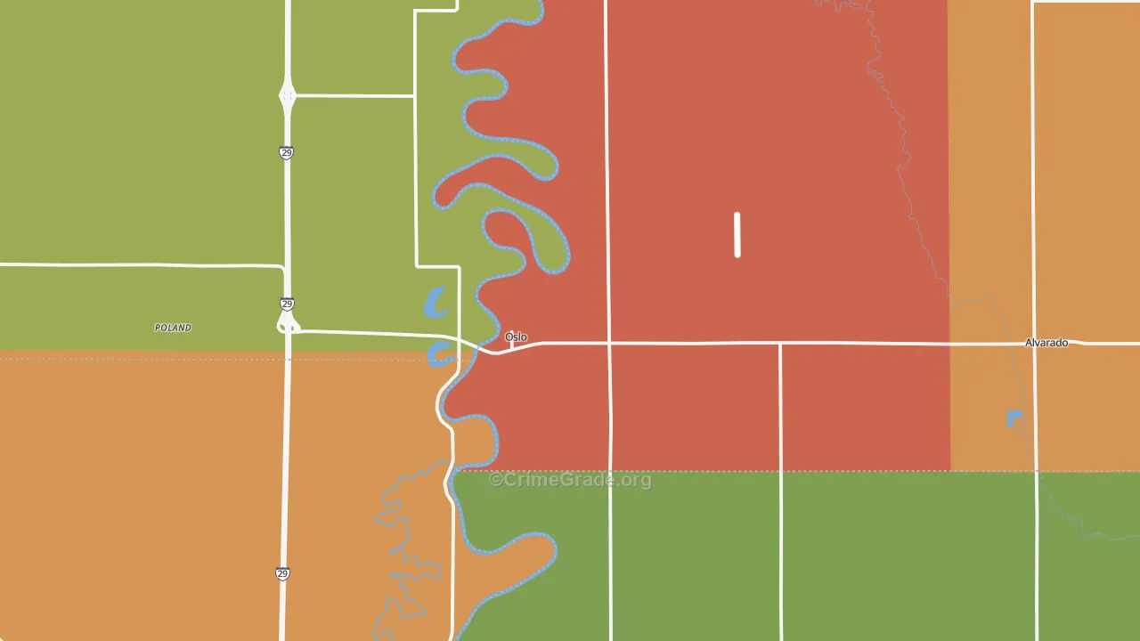 Oslo, MN Map of Vandalism Rates