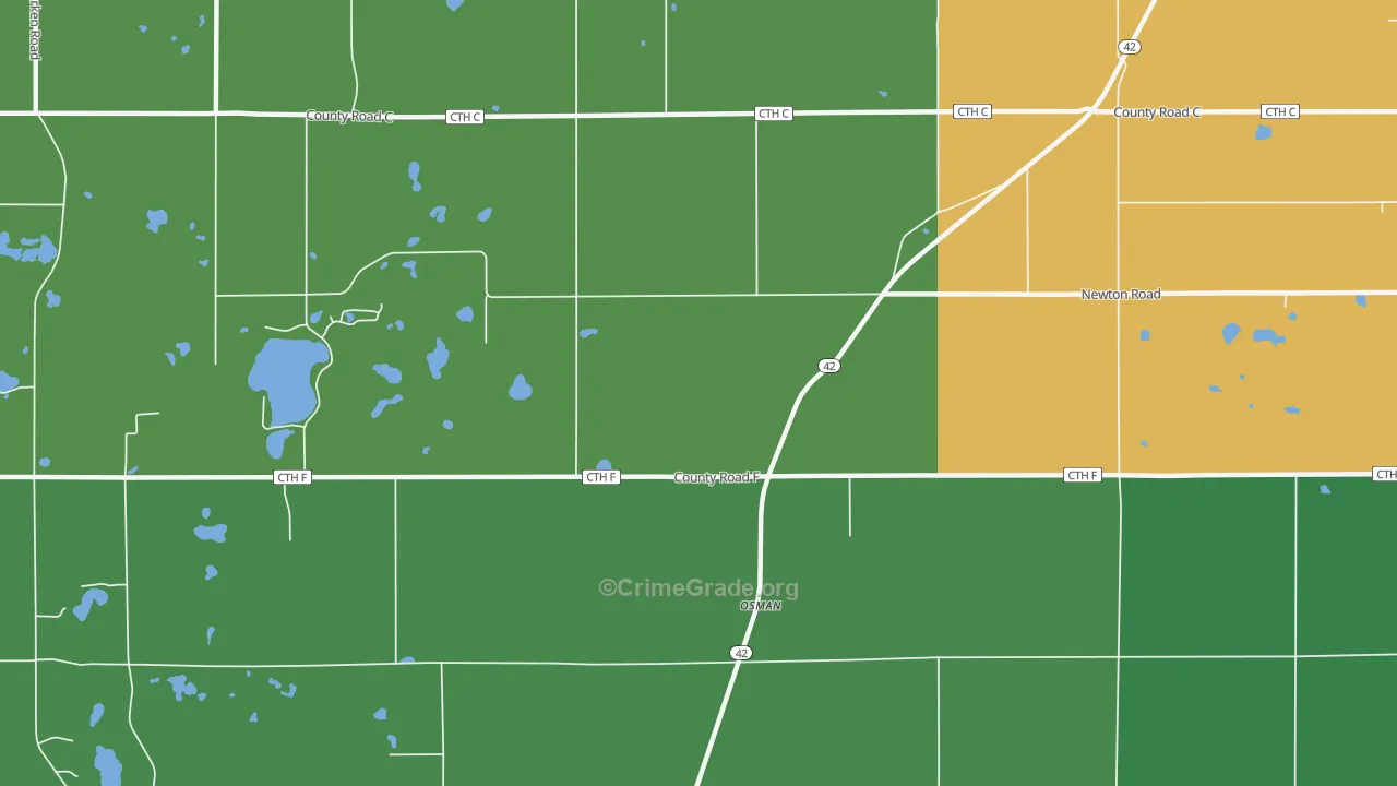 Osman, WI Map of Vandalism Rates