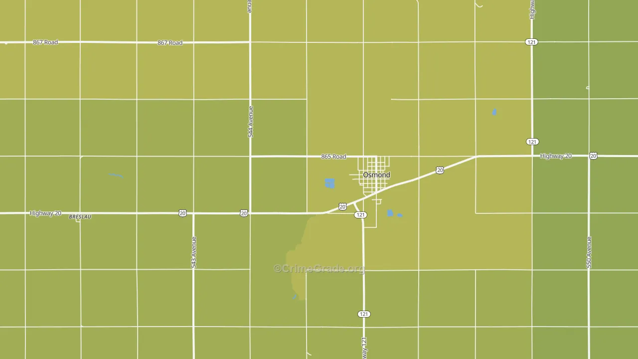 Osmond, NE Map of Vandalism Rates