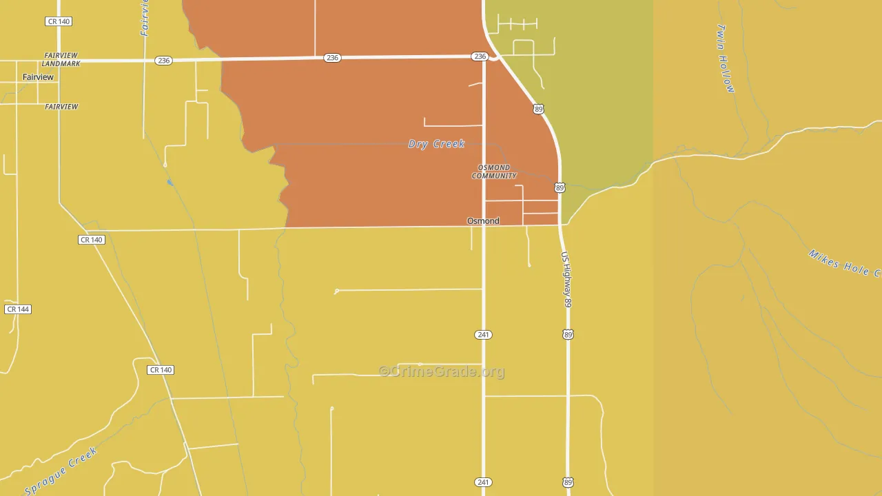 Osmond, WY Map of Vandalism Rates