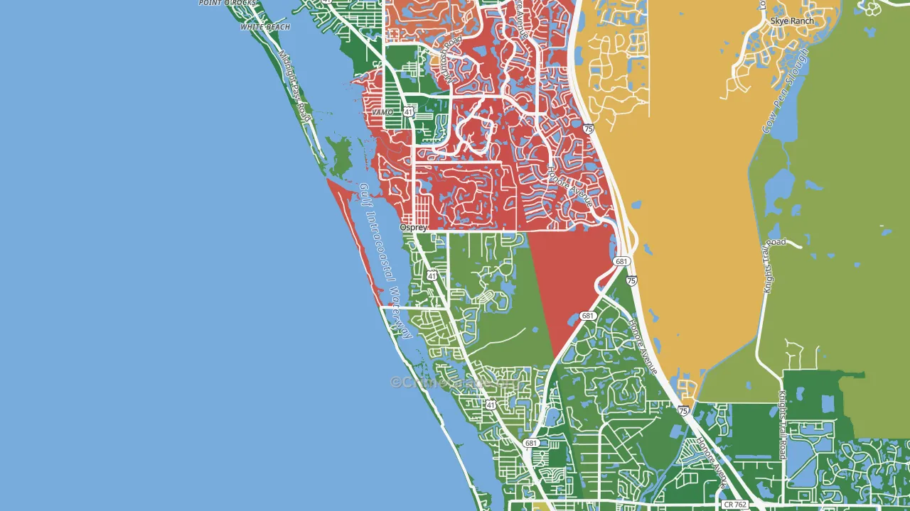 Osprey, FL Map of Vandalism Rates