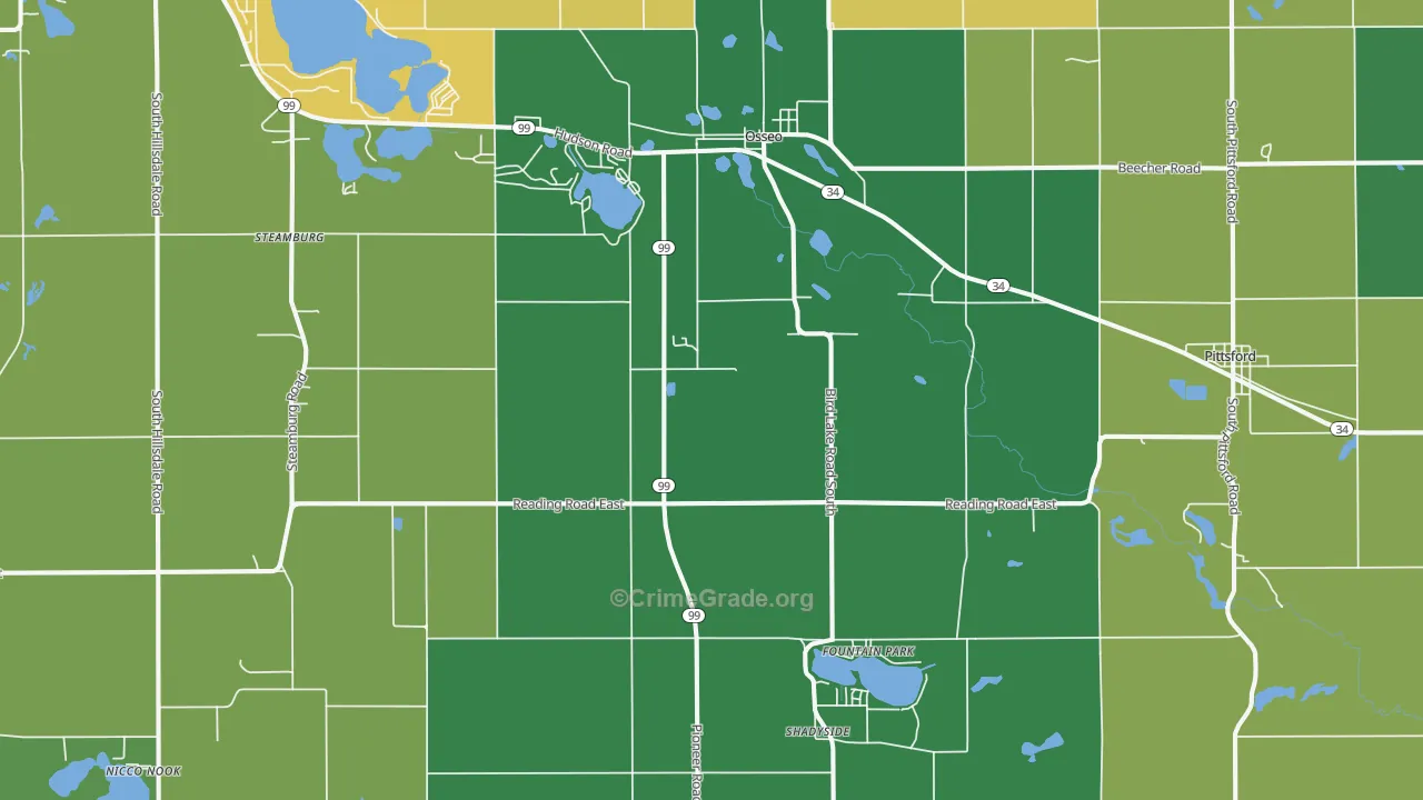 Osseo, MI Map of Vandalism Rates