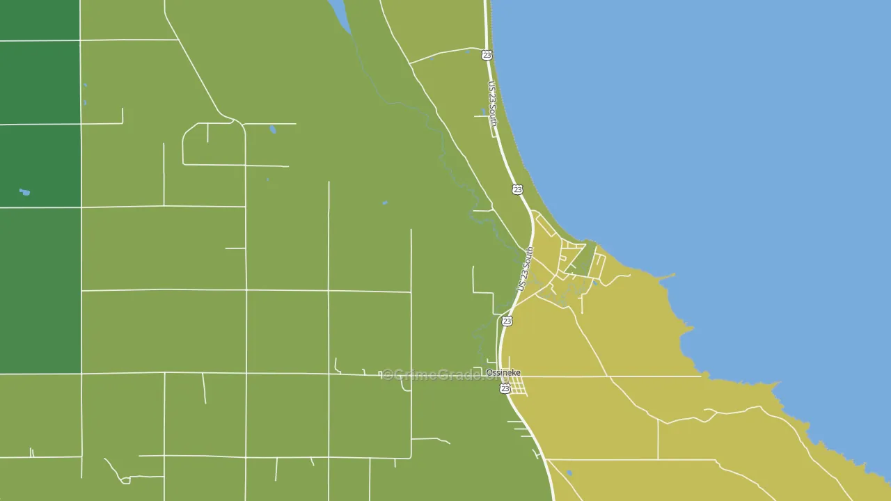 Ossineke, MI Map of Vandalism Rates
