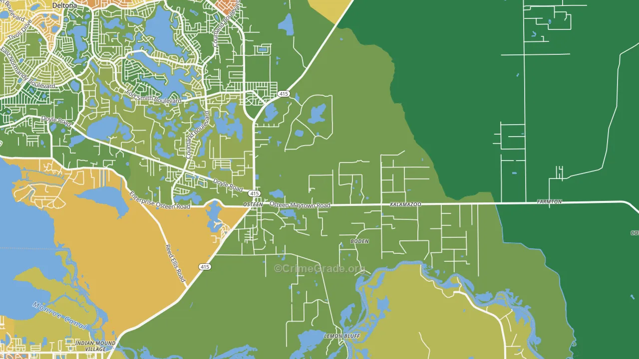 Osteen, FL Map of Vandalism Rates