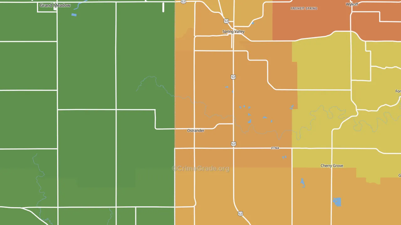 Ostrander, MN Map of Vandalism Rates