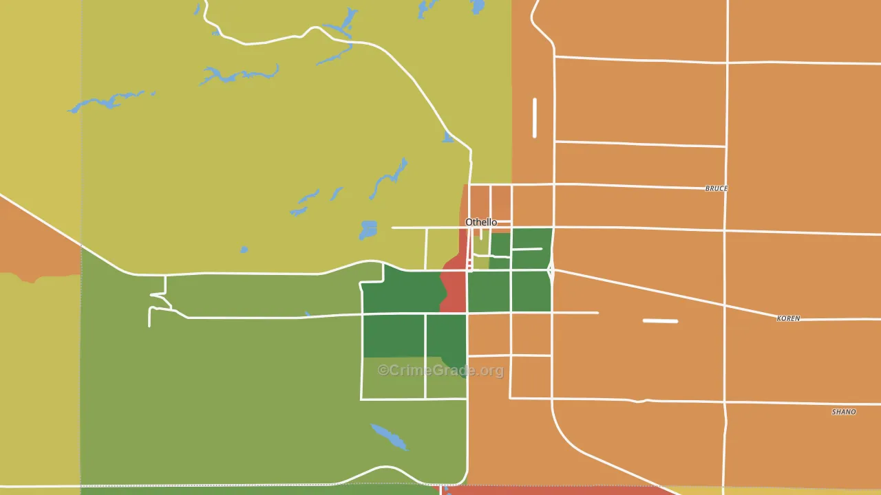 Othello, WA Map of Vandalism Rates