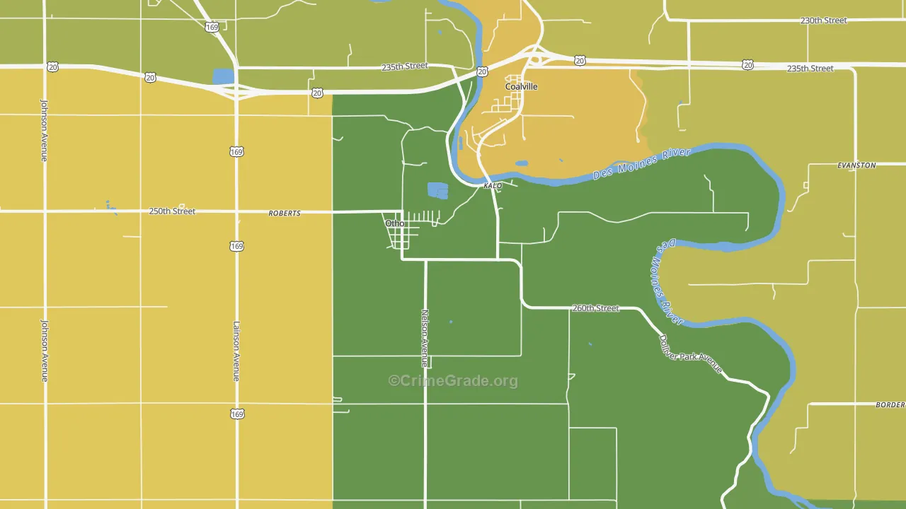 Otho, IA Map of Vandalism Rates