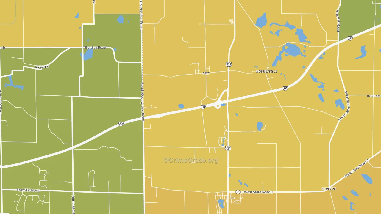 Otis, IN Map of Vandalism Rates