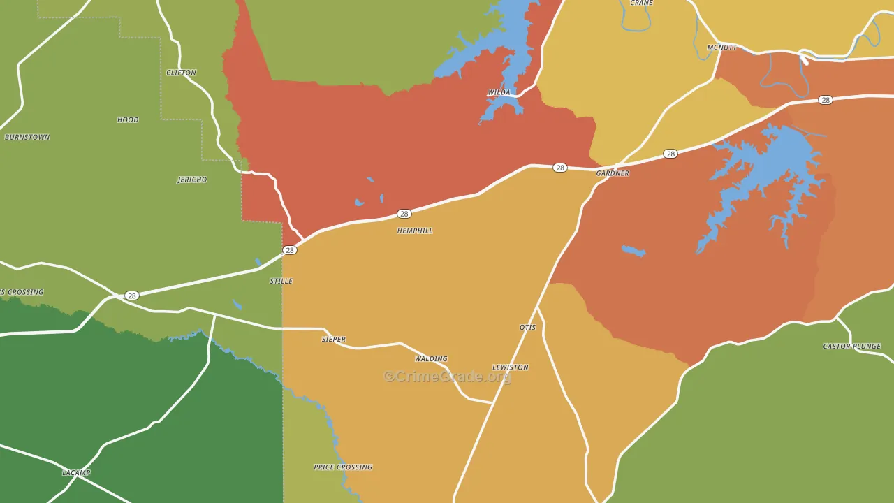 Otis, LA Map of Vandalism Rates