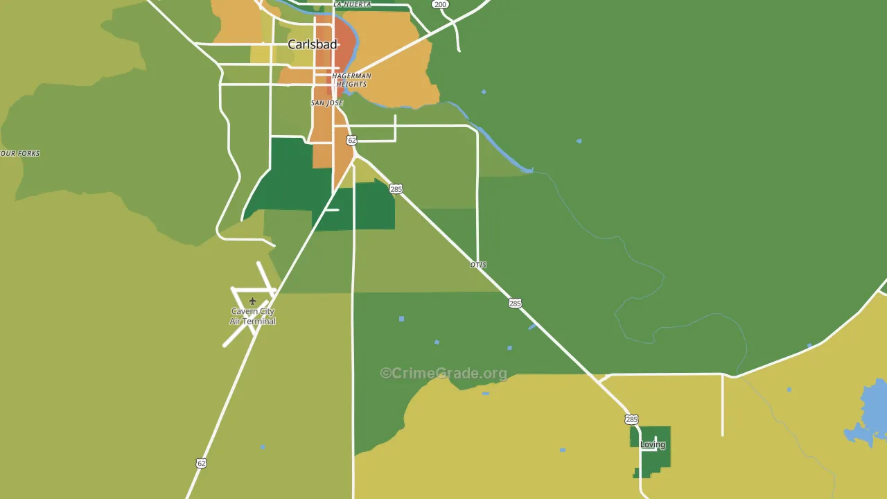 Otis, NM Map of Vandalism Rates
