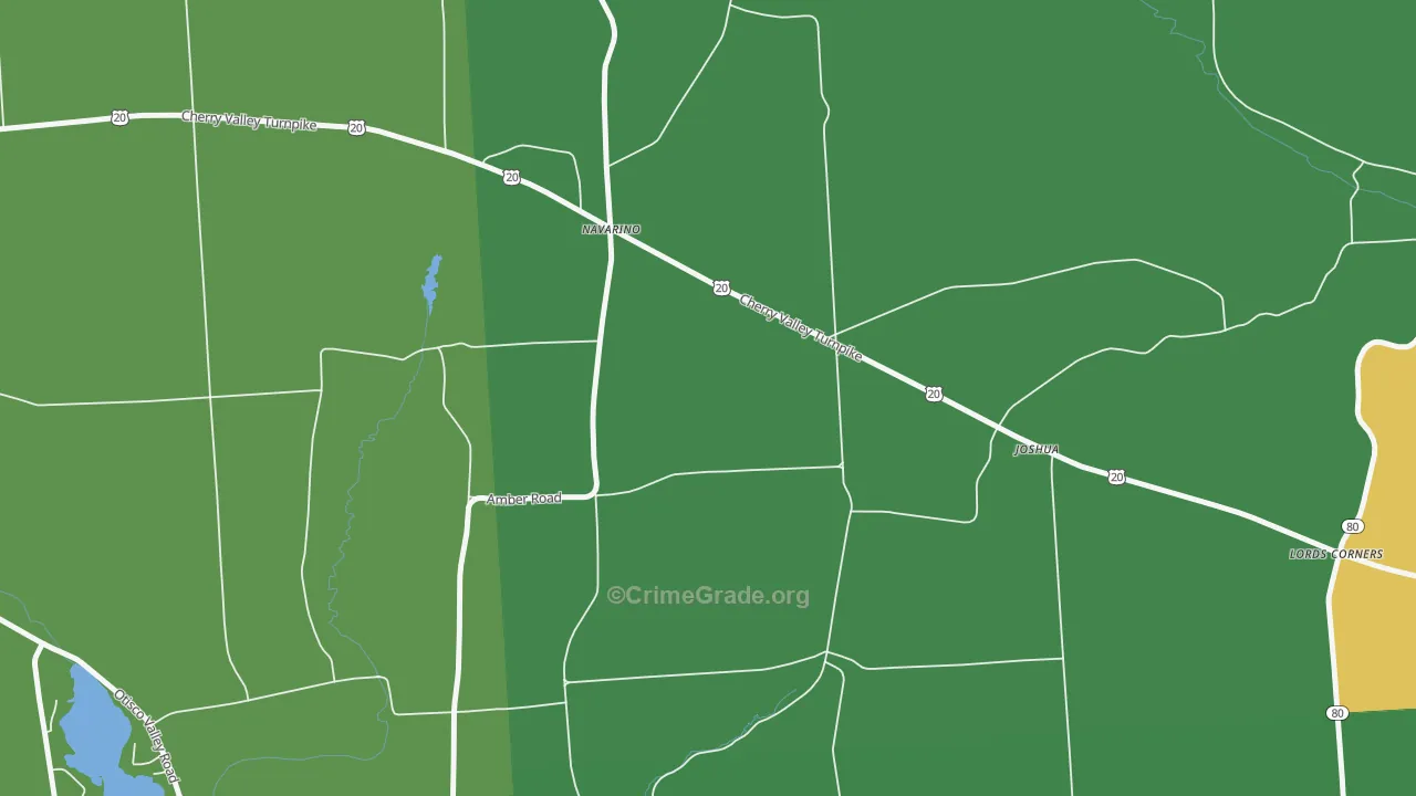 Otisco Valley, NY Map of Vandalism Rates