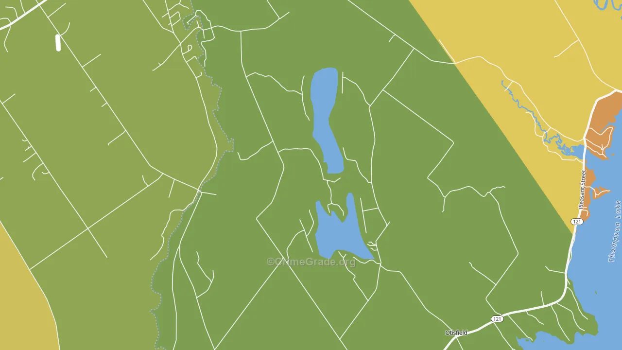 Otisfield, ME Map of Vandalism Rates