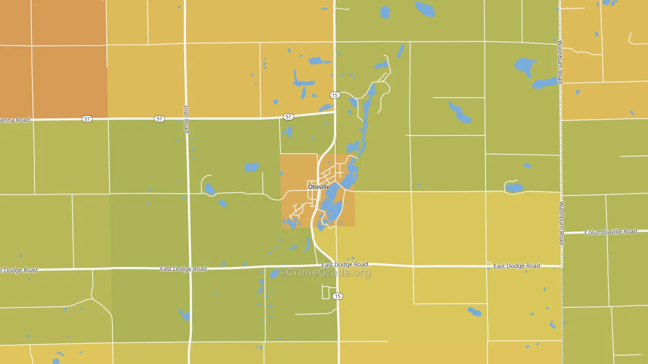 Otisville, MI Map of Vandalism Rates