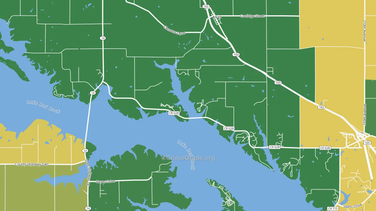 Otley, IA Map of Vandalism Rates