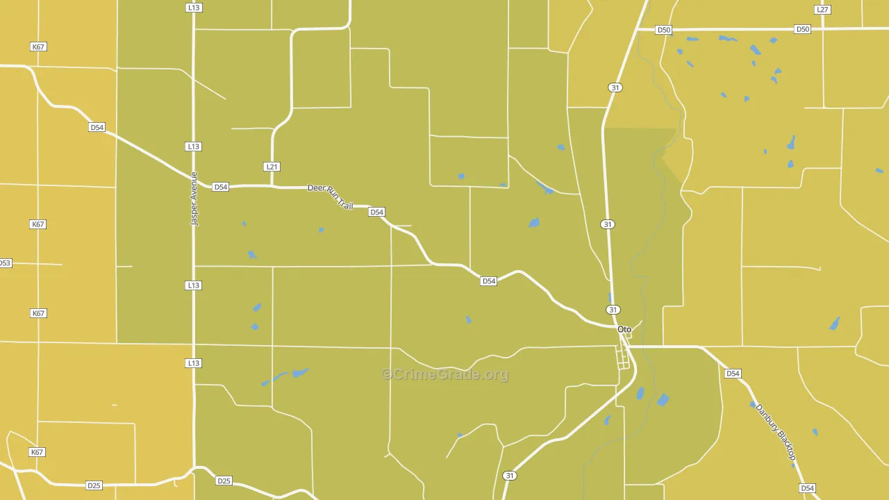 Oto, IA Map of Vandalism Rates