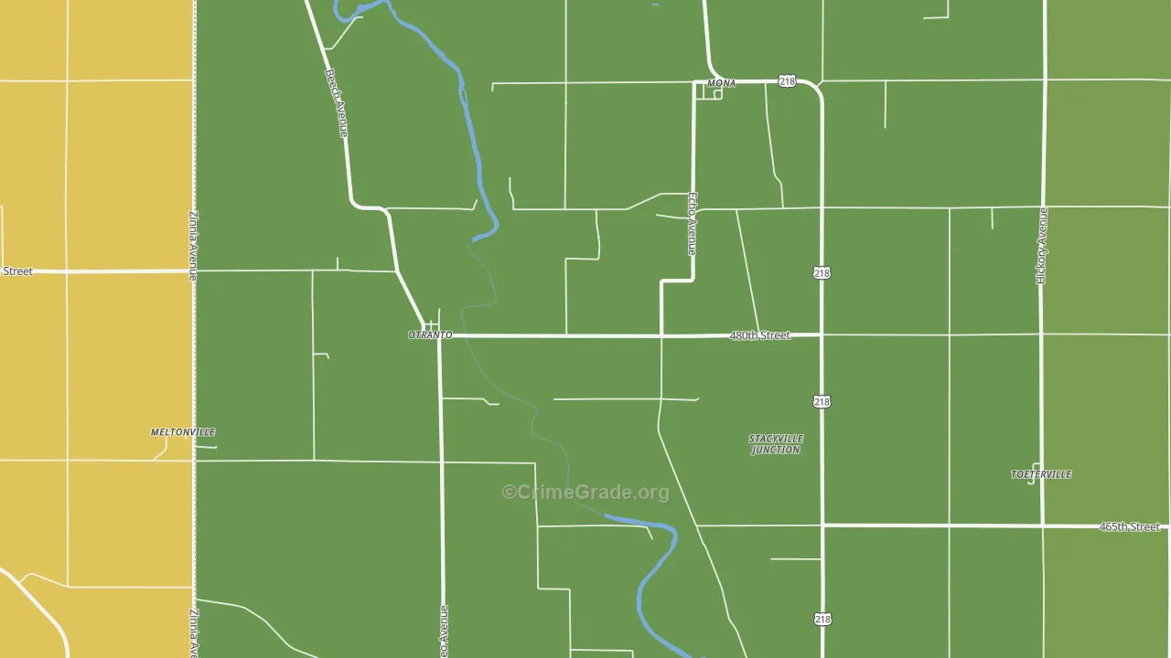 Otranto, IA Map of Vandalism Rates