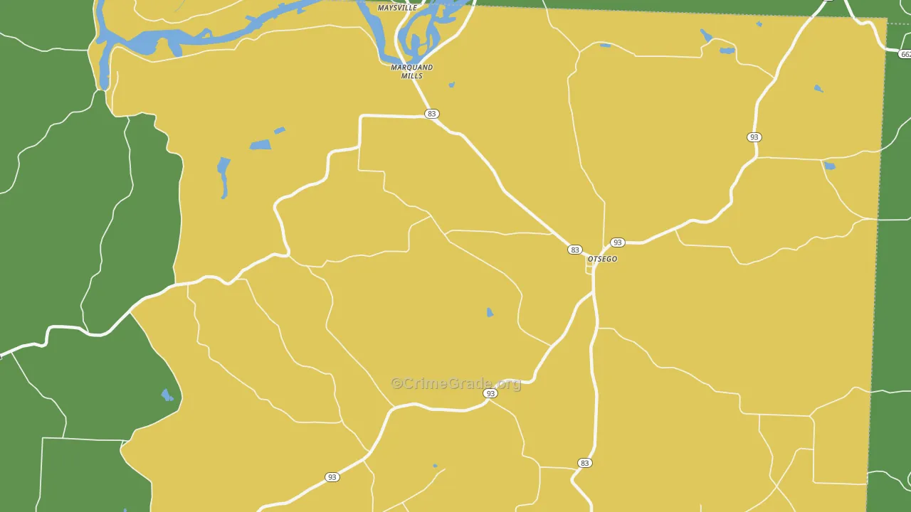 Otsego, OH Map of Vandalism Rates