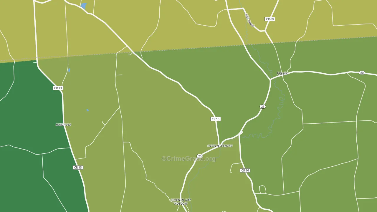 Otselic Center, NY Map of Vandalism Rates