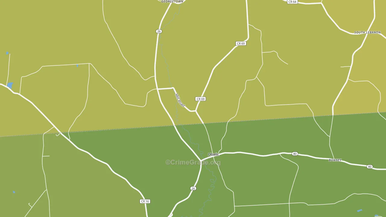 Otselic, NY Map of Vandalism Rates