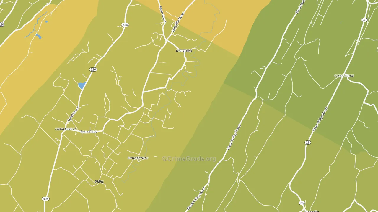 Ott Town, PA Map of Vandalism Rates