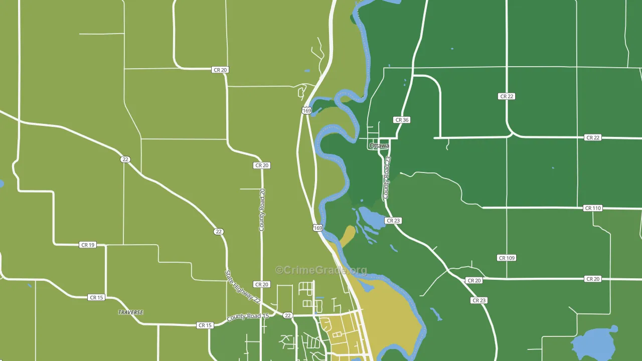 Ottawa, MN Map of Vandalism Rates