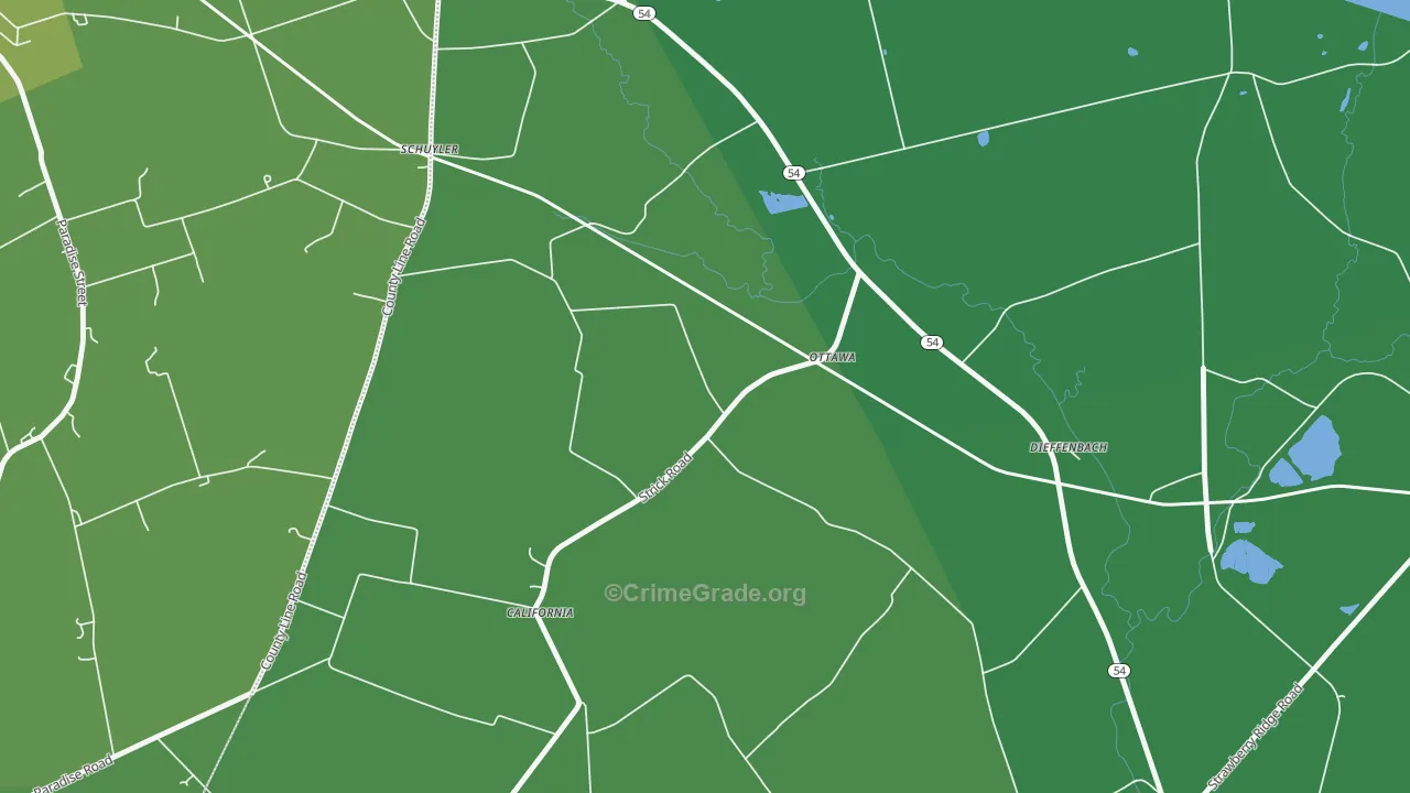 Ottawa, PA Map of Vandalism Rates