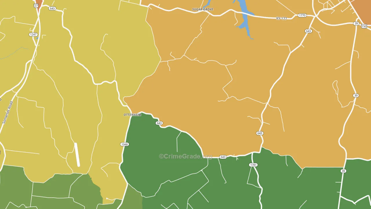 Ottenheim, KY Map of Vandalism Rates