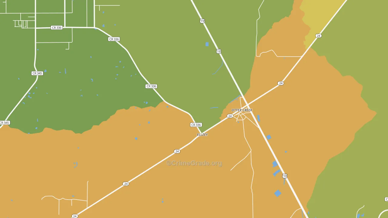 Otter Creek, FL Map of Vandalism Rates